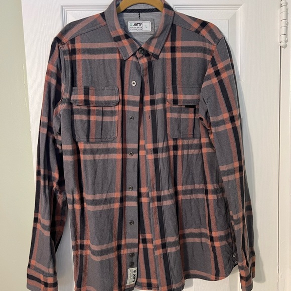 Jetty Other - Jetty Gray/Orange Flannel Shirt